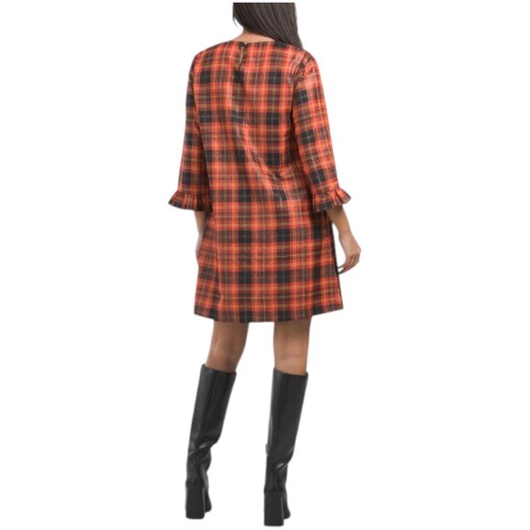 DRAPER JAMES Jessie Shimmer Plaid Mini Shift Dress - Picture 2 of 3